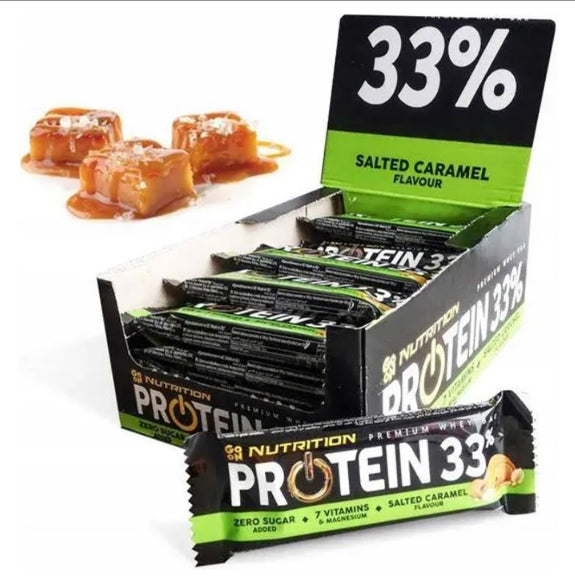 GO ON NUTRITION PROTEIN 33% premium protein bar – salty caramel flavour 50g - Case of 12