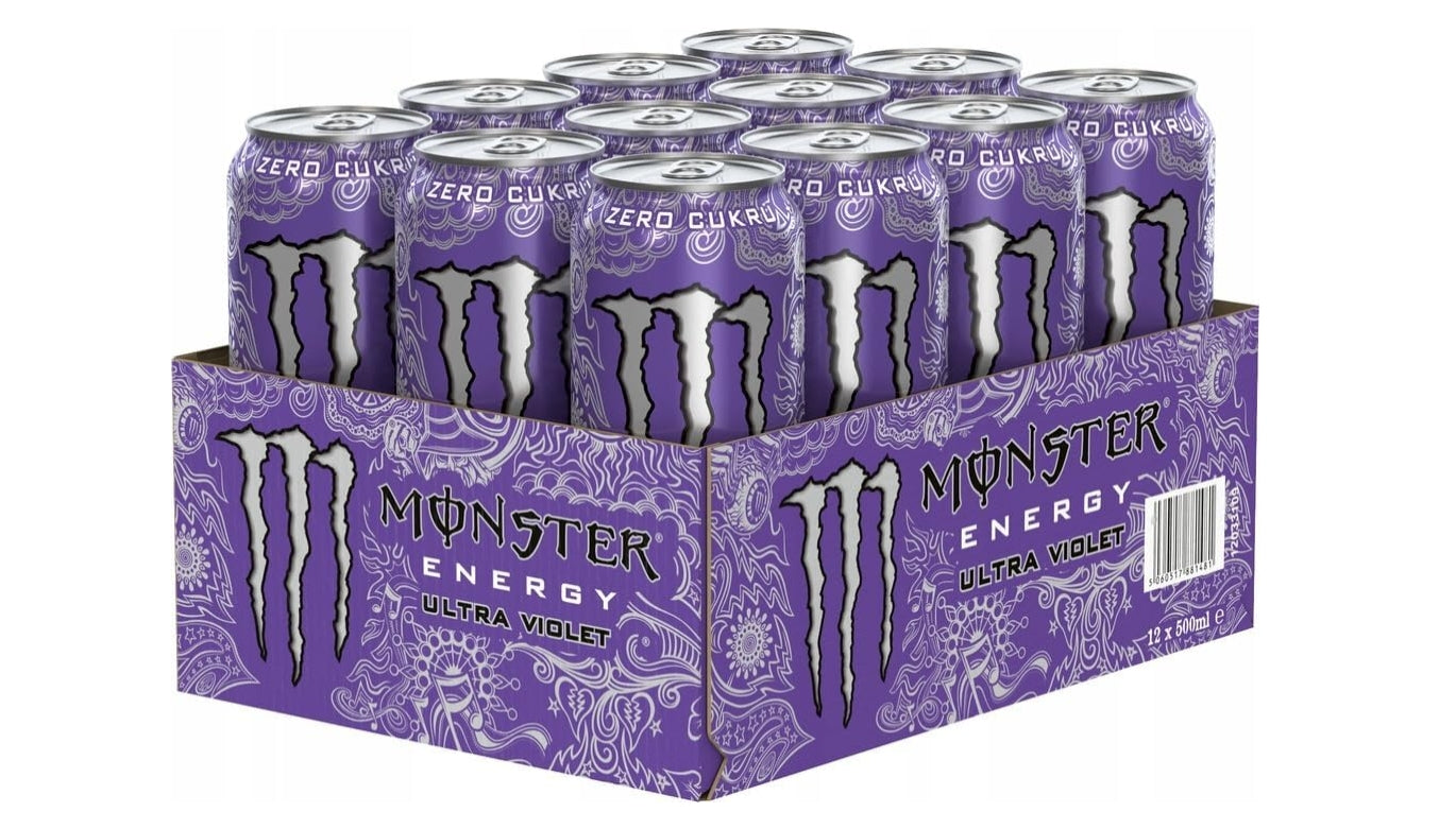 Monster Ultra Violet Energy Drink - Pack of 12, 500ml