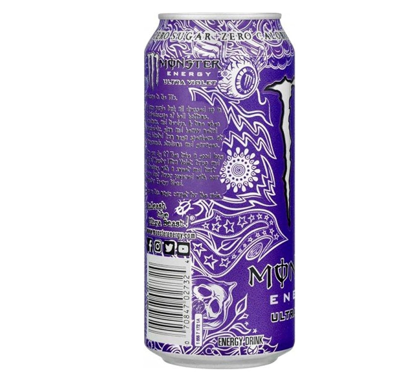 Monster Ultra Violet Energy Drink - Pack of 12, 500ml