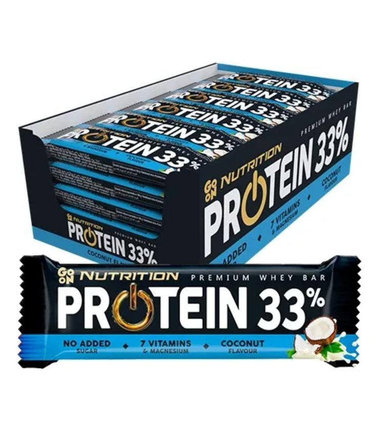 Go On Nutrition Portein 33% premium protein bar Coconut 50g - Case of 12