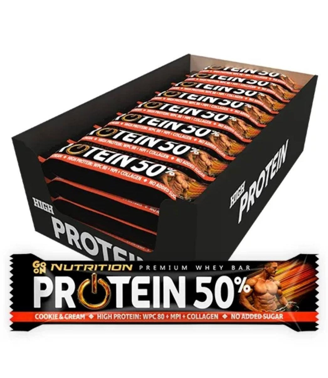 Go On Nutrition Protein 50% Cookies & Cream - Case of 12